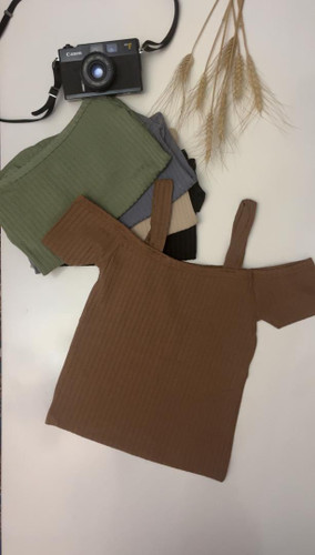 پک۹ تایی تیشرت کراپ دخترانه کش پنبه کرکره ای(عمده)